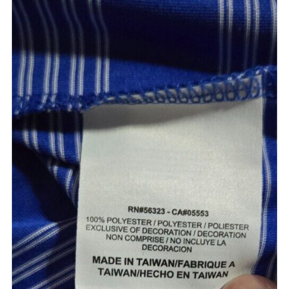 Nike Tour Performance Blue White Striped Golf Polo Men Medium Dri Fit RN 56323‎ - Picture 4 of 9